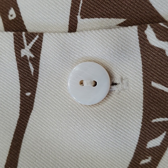 BOBBY CHAN 70% SILK 30% cotton BLOUSE size large. 3/4 sleeves. Cream and brown - Picture 10 of 10